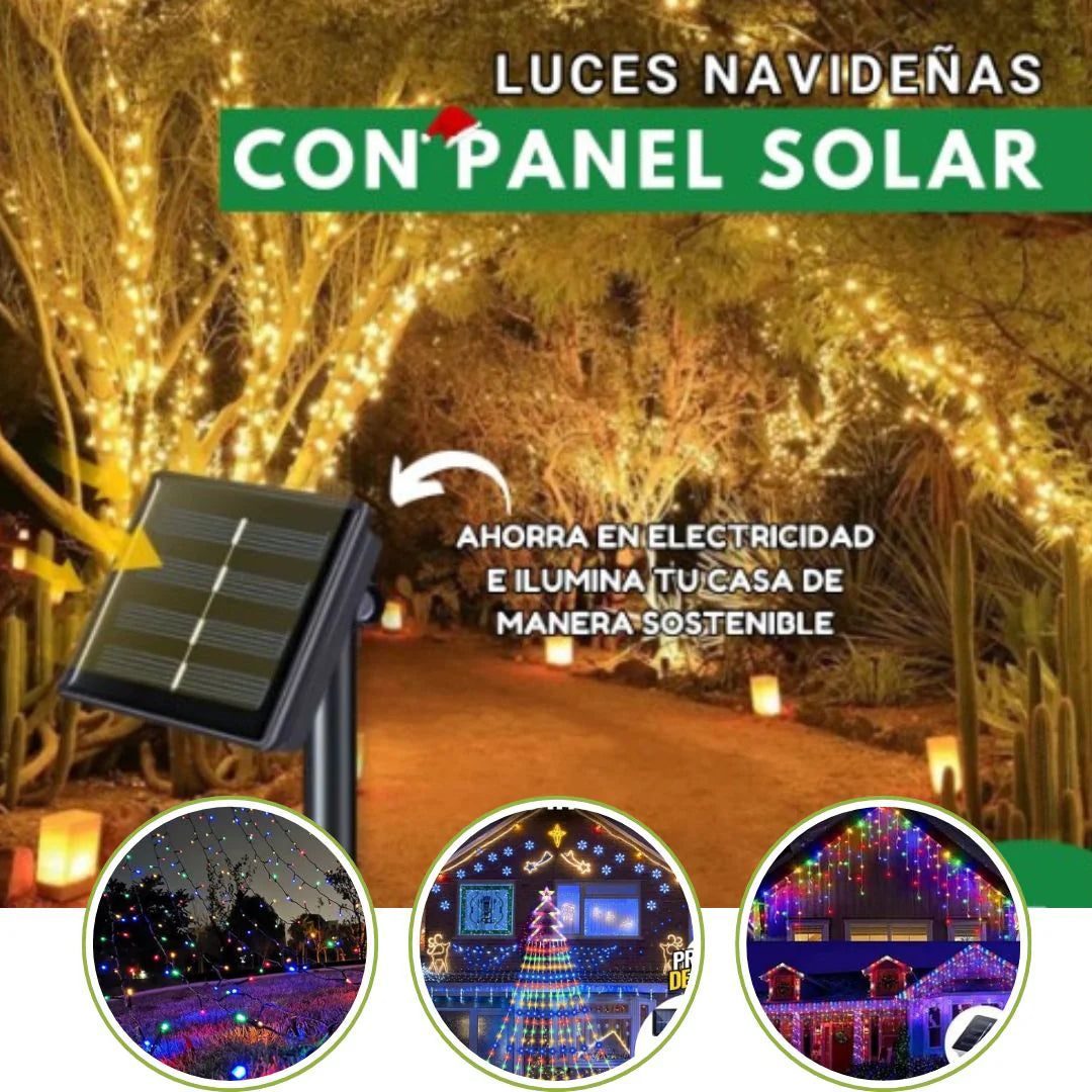 Luces Navideñas con Panel Solar 🎄